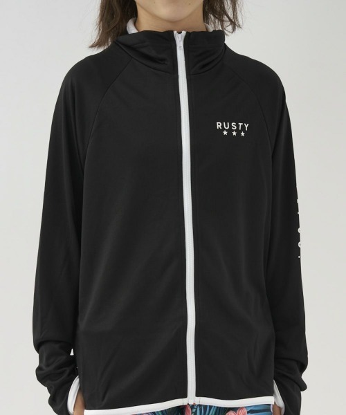 RUSTY(ラスティ)の「RUSTY/ラスティー キッズUVケアフロントジップラッシュガード UPF50+/接触冷感 969470(ラッシュガード・キッズ・ホワイト/ブラック/ピンク/イエロー/ミント・110cm/100cm/130cm/120cm/140cm/150cm)」の16枚目の写真