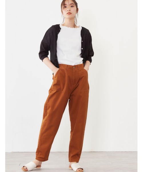 POU DOU DOU（プードゥドゥ）の「ハイウエストベイカーパンツ（その他パンツ・レディース・ブラウン/カーキ/ブルー系その他・3）」の4枚目の写真