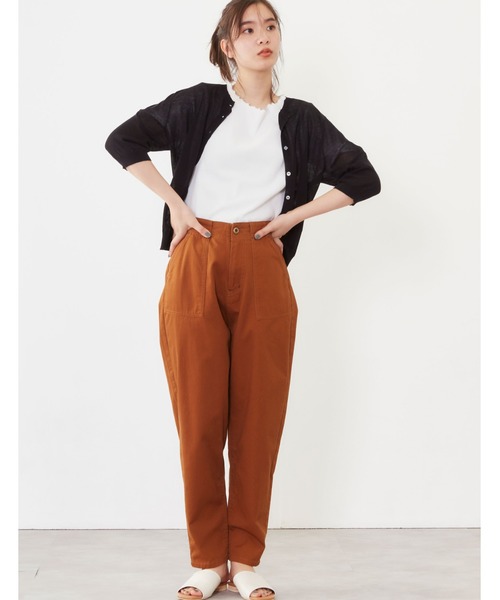 POU DOU DOU（プードゥドゥ）の「ハイウエストベイカーパンツ（その他パンツ・レディース・ブラウン/カーキ/ブルー系その他・3）」の5枚目の写真