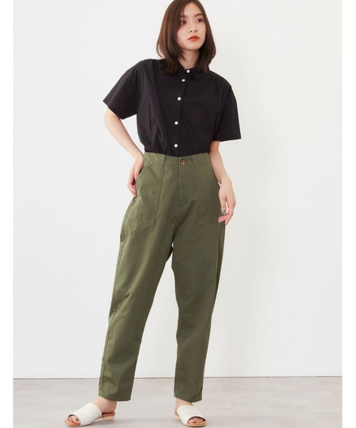 POU DOU DOU（プードゥドゥ）の「ハイウエストベイカーパンツ（その他パンツ・レディース・ブラウン/カーキ/ブルー系その他・3）」の9枚目の写真