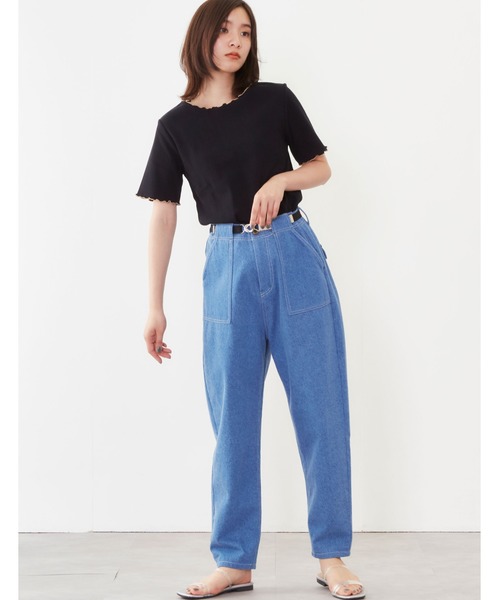 POU DOU DOU（プードゥドゥ）の「ハイウエストベイカーパンツ（その他パンツ・レディース・ブラウン/カーキ/ブルー系その他・3）」の14枚目の写真