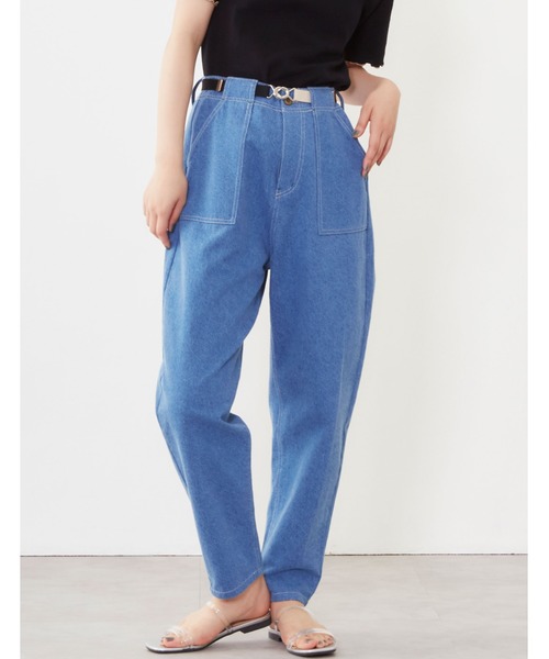 POU DOU DOU（プードゥドゥ）の「ハイウエストベイカーパンツ（その他パンツ・レディース・ブラウン/カーキ/ブルー系その他・3）」の17枚目の写真