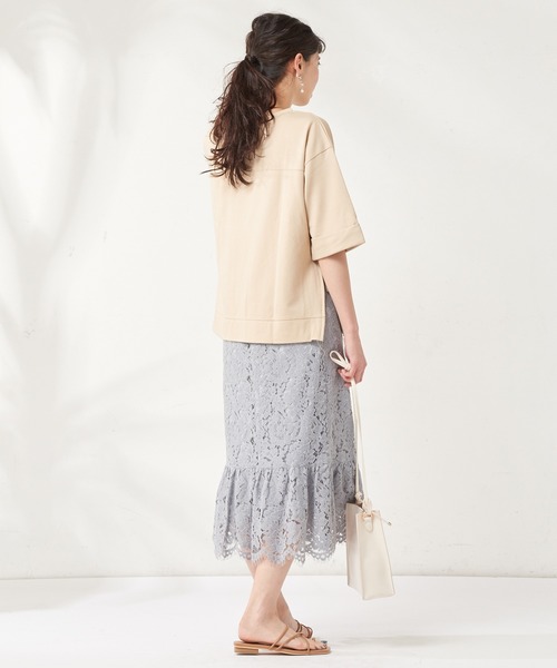 natural couture(ナチュラルクチュール)の「裾切替スカラップレーススカート(スカート・レディース・ブラック/サックスブルー/アイボリー/ピンクベージュ・FREE)」の15枚目の写真