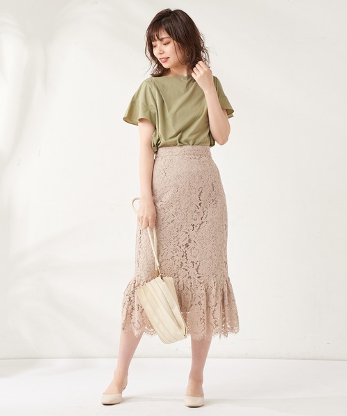 natural couture(ナチュラルクチュール)の「裾切替スカラップレーススカート(スカート・レディース・ブラック/サックスブルー/アイボリー/ピンクベージュ・FREE)」の19枚目の写真