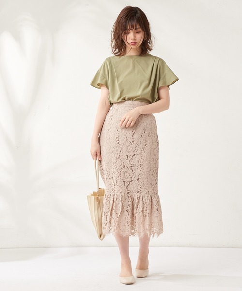 natural couture(ナチュラルクチュール)の「裾切替スカラップレーススカート(スカート・レディース・ブラック/サックスブルー/アイボリー/ピンクベージュ・FREE)」の20枚目の写真