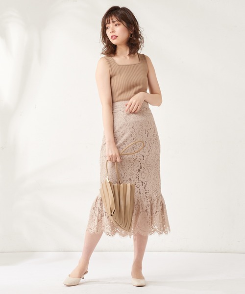 natural couture(ナチュラルクチュール)の「裾切替スカラップレーススカート(スカート・レディース・ブラック/サックスブルー/アイボリー/ピンクベージュ・FREE)」の21枚目の写真