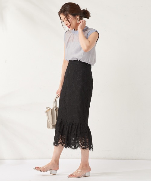 natural couture（ナチュラルクチュール）の「裾切替スカラップレース