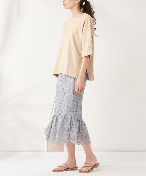 natural couture(ナチュラルクチュール)の「裾切替スカラップレーススカート(スカート・レディース・ブラック/サックスブルー/アイボリー/ピンクベージュ・FREE)」の13枚目の写真
