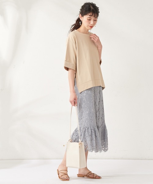 natural couture(ナチュラルクチュール)の「裾切替スカラップレーススカート(スカート・レディース・ブラック/サックスブルー/アイボリー/ピンクベージュ・FREE)」の14枚目の写真