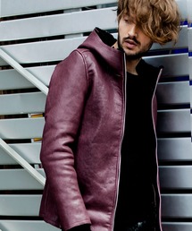 【NO ID.】Lamb Vegetable Fake Mouton Reversible Hooded Blouson / ラム ベジタブル フェイク ムートン リバーシブル フーデッド ブルゾン