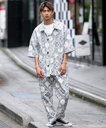 BLUE MEN TRIP | 【 セットアップ 】半袖 カバーオール シャツ ジャケット × シェフパンツ バンダナ ペイズリー(セットアップ)