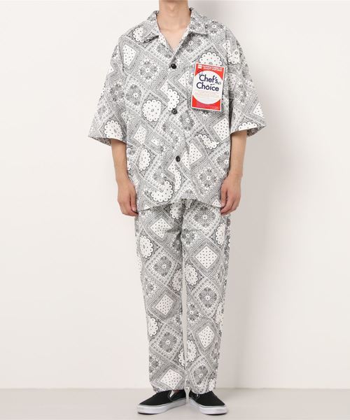 BLUE MEN TRIP（ブルーメントリップ）の「カバーオール シャツ ジャケット × シェフパンツ（セットアップ・メンズ・ブラック/ホワイト・M/L/LL）」の3枚目の写真