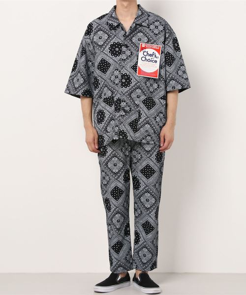 BLUE MEN TRIP（ブルーメントリップ）の「カバーオール シャツ ジャケット × シェフパンツ（セットアップ・メンズ・ブラック/ホワイト・M/L/LL）」の6枚目の写真