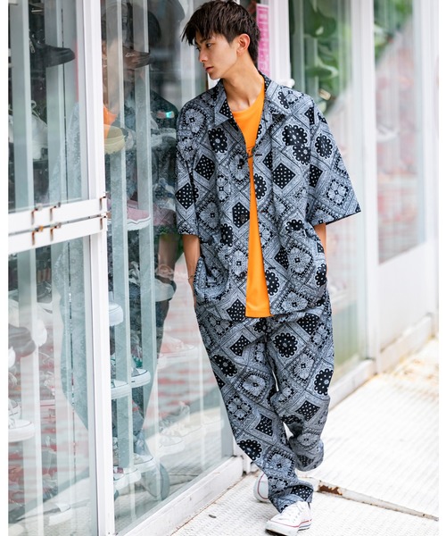 BLUE MEN TRIP（ブルーメントリップ）の「カバーオール シャツ ジャケット × シェフパンツ（セットアップ・メンズ・ブラック/ホワイト・M/L/LL）」の7枚目の写真