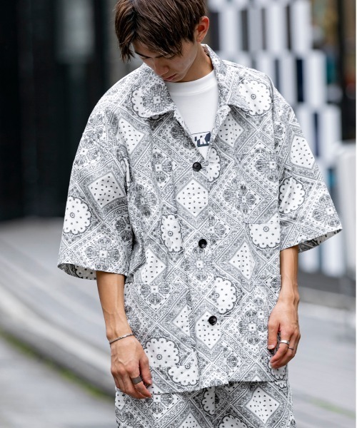 BLUE MEN TRIP（ブルーメントリップ）の「カバーオール シャツ ジャケット × シェフパンツ（セットアップ・メンズ・ブラック/ホワイト・M/L/LL）」の16枚目の写真