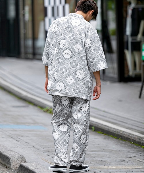 BLUE MEN TRIP（ブルーメントリップ）の「カバーオール シャツ ジャケット × シェフパンツ（セットアップ・メンズ・ブラック/ホワイト・M/L/LL）」の18枚目の写真