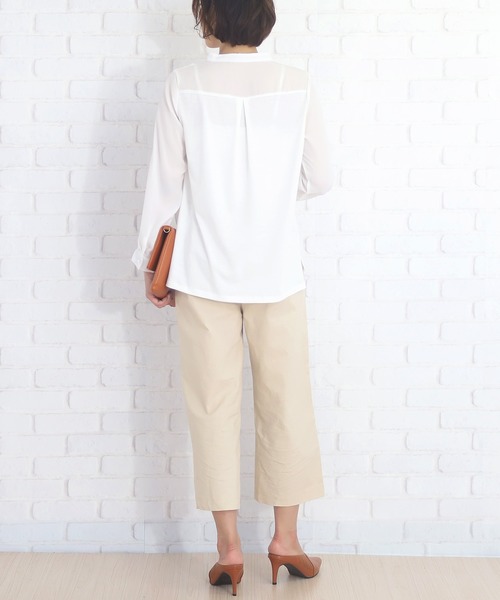 Amulet(アミュレット)の「長袖 シフォンブラウス(シャツ/ブラウス・レディース・ベージュ/ブラック/ホワイト/ピンク/ネイビー・M/XL/L)」の17枚目の写真