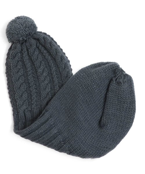 ARMANI マフラー ニット キャップ セット ネイビー Ampersand（アンパサンド）の「/2WAYニット帽＆マフラー