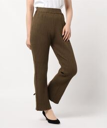 [ セットアップ可 ]バックスリットもっちりリブニットパンツ