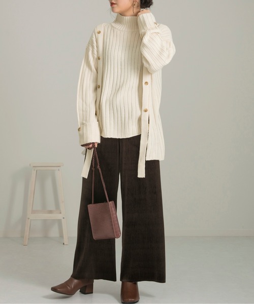 Ambre Neige（アンブルネージュ）の「ベロアプリーツパンツ／【WEB/EC限定商品】（その他パンツ・レディース・ピンクベージュ/ダークブラウン/ダークブルー・FREE）」の6枚目の写真