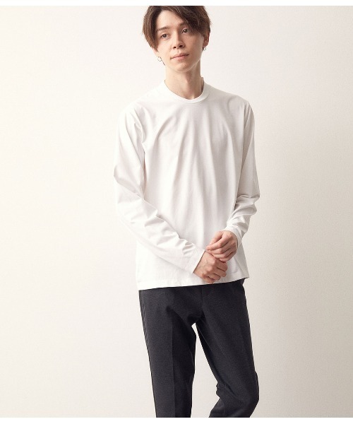JUNRED(ジュンレッド)の「バックハイネック長袖Tシャツ(Tシャツ/カットソー・メンズ・ブラック/ダークブラウン/ホワイト・LL/M/L)」の6枚目の写真