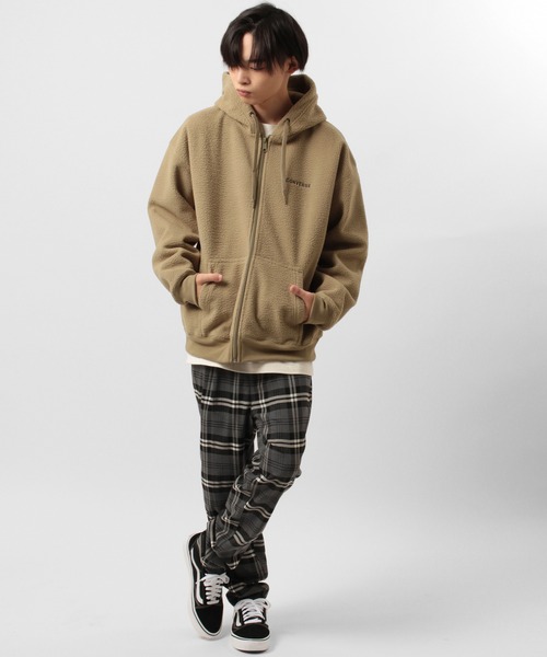 CONVERSE（コンバース）の「【CONVERSE/コンバース】オールスター オーバーサイズ  シープボア 刺繍 ロゴ ジップパーカー/フーディー（パーカー・メンズ・ブラック/ベージュ・M/XL/L）」の18枚目の写真