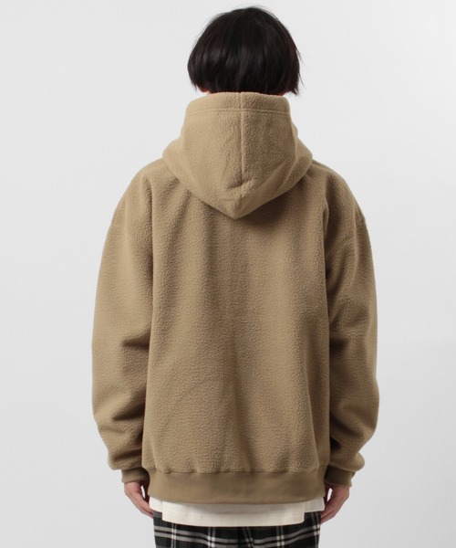 CONVERSE（コンバース）の「【CONVERSE/コンバース】オールスター オーバーサイズ  シープボア 刺繍 ロゴ ジップパーカー/フーディー（パーカー・メンズ・ブラック/ベージュ・M/XL/L）」の7枚目の写真