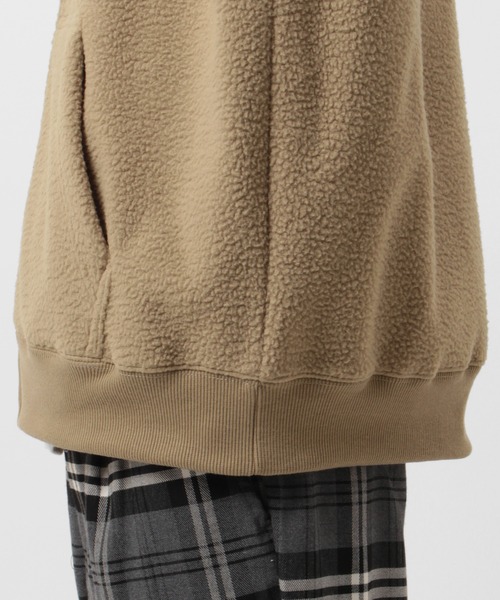 CONVERSE（コンバース）の「【CONVERSE/コンバース】オールスター オーバーサイズ  シープボア 刺繍 ロゴ ジップパーカー/フーディー（パーカー・メンズ・ブラック/ベージュ・M/XL/L）」の13枚目の写真