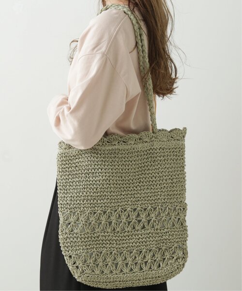 RAY CASSIN（レイカズン）の「ペーパー雑材トートバッグ（トートバッグ・レディース・ベージュ/ブラウン/カーキ・FREE）」の5枚目の写真