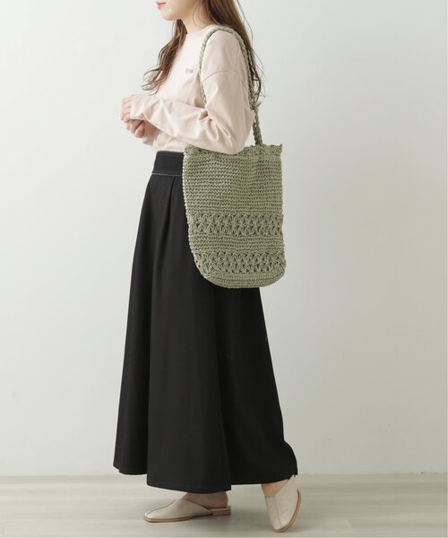 RAY CASSIN（レイカズン）の「ペーパー雑材トートバッグ（トートバッグ・レディース・ベージュ/ブラウン/カーキ・FREE）」の8枚目の写真