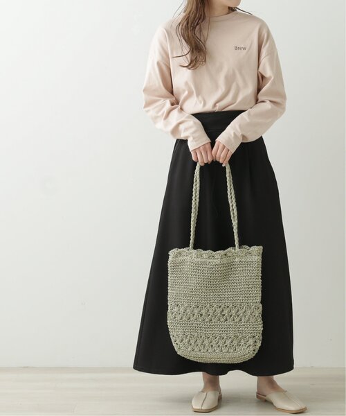 RAY CASSIN（レイカズン）の「ペーパー雑材トートバッグ（トートバッグ・レディース・ベージュ/ブラウン/カーキ・FREE）」の13枚目の写真