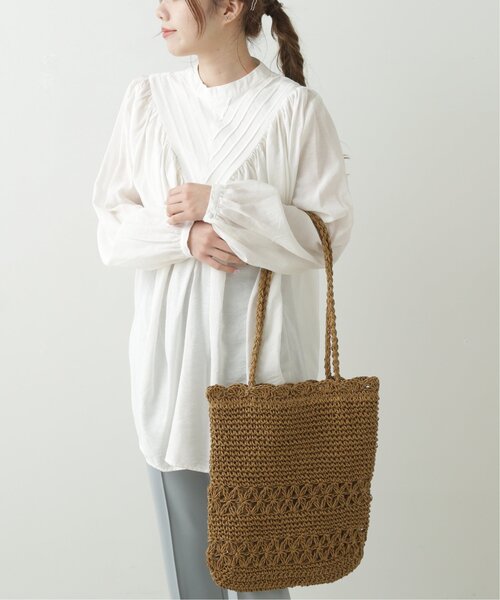 RAY CASSIN（レイカズン）の「ペーパー雑材トートバッグ（トートバッグ・レディース・ベージュ/ブラウン/カーキ・FREE）」の12枚目の写真