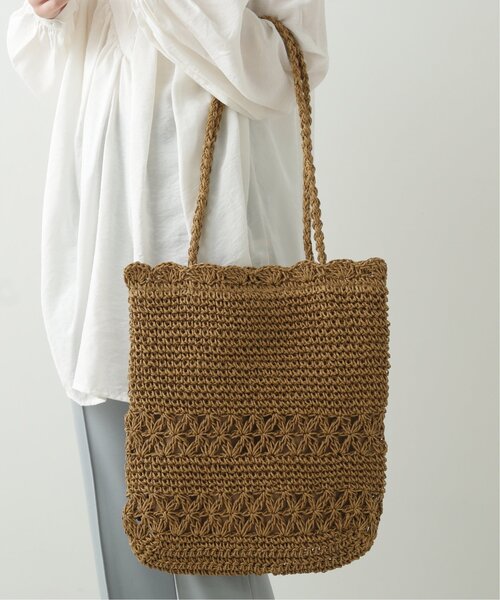 RAY CASSIN（レイカズン）の「ペーパー雑材トートバッグ（トートバッグ・レディース・ベージュ/ブラウン/カーキ・FREE）」の6枚目の写真