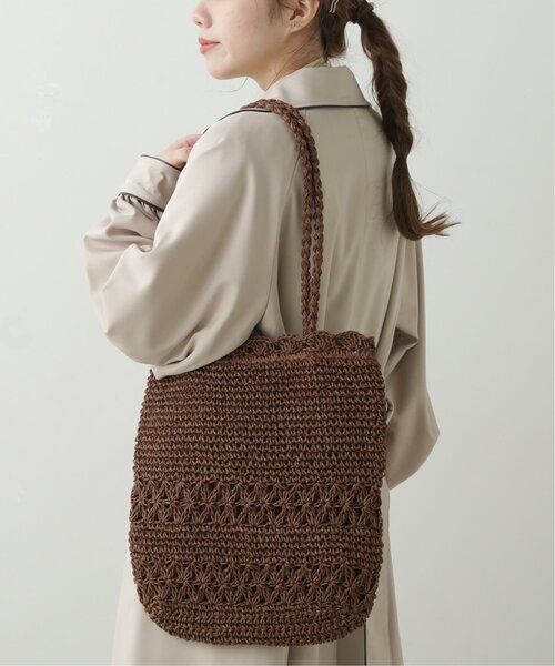 RAY CASSIN（レイカズン）の「ペーパー雑材トートバッグ（トートバッグ・レディース・ベージュ/ブラウン/カーキ・FREE）」の16枚目の写真