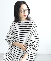 Chaco closet | オーバーサイズドロップショルダーボーダーロンT(Tシャツ/カットソー)