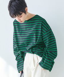 オーバーサイズドロップショルダーボーダーロンT