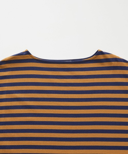 Chaco closet(チャコ クローゼット)の「オーバーサイズドロップショルダーボーダーロンT(Tシャツ/カットソー・レディース・ベージュ/ブラック/ネイビー/オレンジ/ブルー/ピンク/ブラウン/グリーン/レッド/イエロー/グリーン系1/パープル/ホワイト×レッド/ブラック×グレー/オフホワイト/パープル系・FREE)」の19枚目の写真