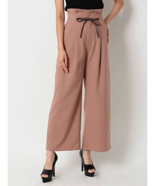 RESEXXY（リゼクシー）の「合皮リボンストレートワイドパンツ（その他パンツ・レディース・ピンク/アイボリー/モカ・FREE）」の6枚目の写真