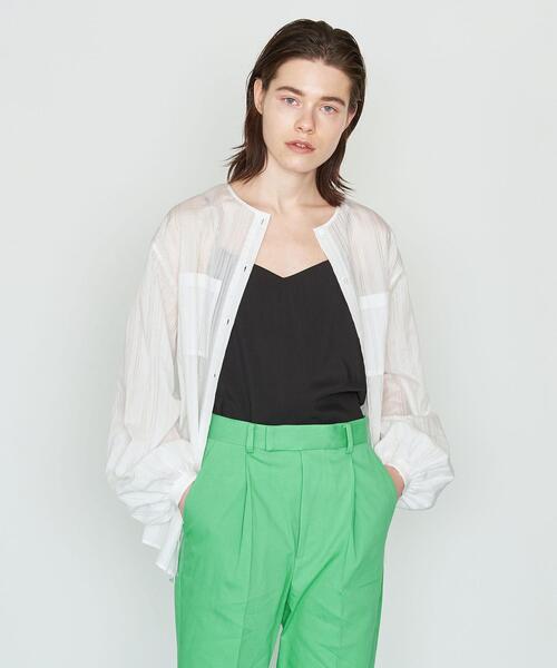 AEWEN MATOPH（イウエン マトフ）の「＜AEWEN MATOPH（イウエン マトフ）＞ラメ ストライプ ボリュームスリーブ ブラウス（シャツ/ブラウス・レディース・オレンジ/ホワイト・FREE）」の7枚目の写真