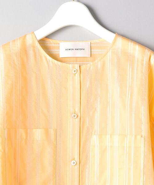 AEWEN MATOPH（イウエン マトフ）の「＜AEWEN MATOPH（イウエン マトフ）＞ラメ ストライプ ボリュームスリーブ ブラウス（シャツ/ブラウス・レディース・オレンジ/ホワイト・FREE）」の10枚目の写真
