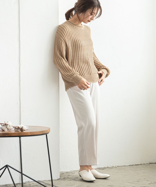 rectangle（レクタングル）の「透かし編みプルオーバー（ニット/セーター・レディース・モカ/イエロー/ベージュ/ブラック・FREE）」の13枚目の写真