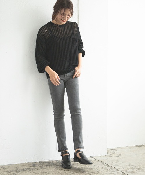 rectangle（レクタングル）の「透かし編みプルオーバー（ニット/セーター・レディース・モカ/イエロー/ベージュ/ブラック・FREE）」の21枚目の写真