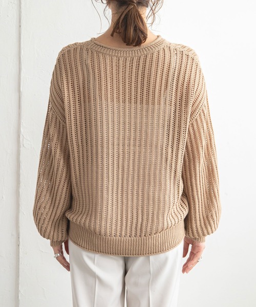 rectangle（レクタングル）の「透かし編みプルオーバー（ニット/セーター・レディース・モカ/イエロー/ベージュ/ブラック・FREE）」の14枚目の写真