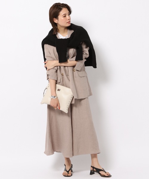 BABYLONE(バビロン)の「BABYLONE/リネンジャケット(テーラードジャケット・レディース・ブラック/ベージュ・36/38)」の13枚目の写真