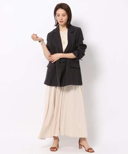 BABYLONE(バビロン)の「BABYLONE/リネンジャケット(テーラードジャケット・レディース・ブラック/ベージュ・36/38)」の4枚目の写真