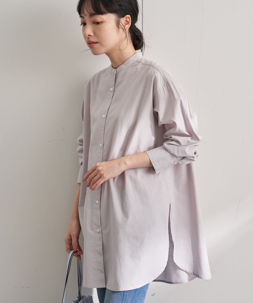 earth music&ecology(アースミュージックアンドエコロジー)の「シャツチュニック *(シャツ/ブラウス・レディース・サックスブルー/オフホワイト/イエロー/ラベンダー/ストライプ/ブルー系その他7・FREE)」の4枚目の写真