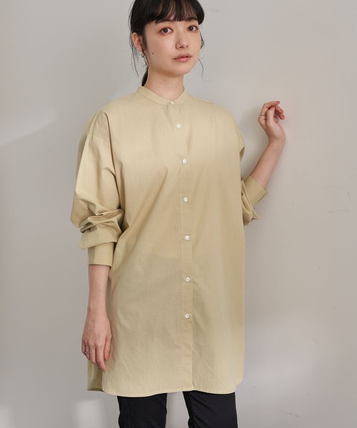 earth music&ecology(アースミュージックアンドエコロジー)の「シャツチュニック *(シャツ/ブラウス・レディース・サックスブルー/オフホワイト/イエロー/ラベンダー/ストライプ/ブルー系その他7・FREE)」の5枚目の写真