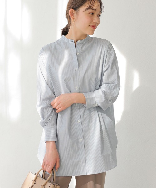 earth music&ecology(アースミュージックアンドエコロジー)の「シャツチュニック *(シャツ/ブラウス・レディース・サックスブルー/オフホワイト/イエロー/ラベンダー/ストライプ/ブルー系その他7・FREE)」の3枚目の写真