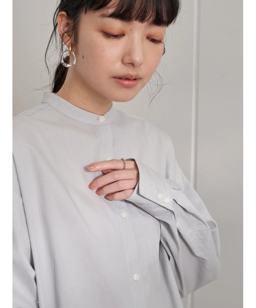 earth music&ecology(アースミュージックアンドエコロジー)の「シャツチュニック *(シャツ/ブラウス・レディース・サックスブルー/オフホワイト/イエロー/ラベンダー/ストライプ/ブルー系その他7・FREE)」の10枚目の写真