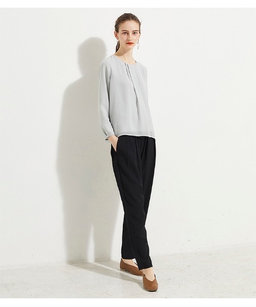 LE SOUK HOLIDAY(ルスークホリデー)の「ストレッチポンチストレートパンツ(その他パンツ・レディース・ブラック/ベージュ・64/67/61)」の8枚目の写真